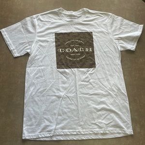 Men’s White Coach T-Shirt With Signature